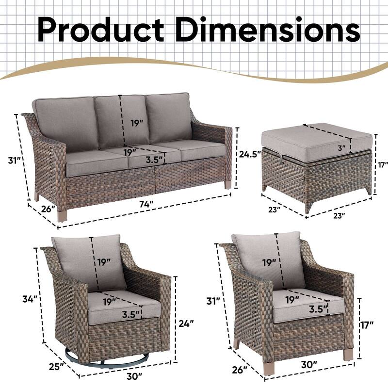 Outside Patio Sofa Chair with Cushions