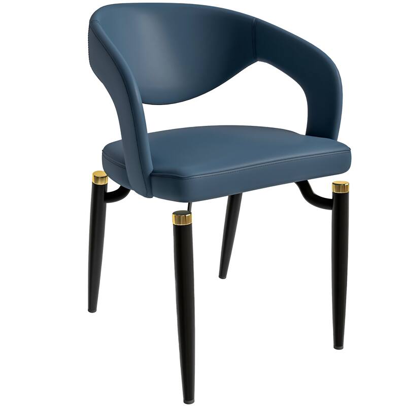 Entice Dining Chairs Upholstered Leather with Iron Legs Modern Accent Arm Chairs