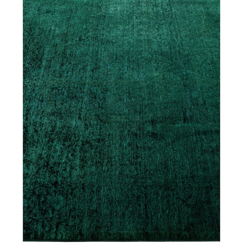 Overdyed One-of-a-Kind Hand-Knotted Area Rug - Green - 5' 1" x 7' 6"