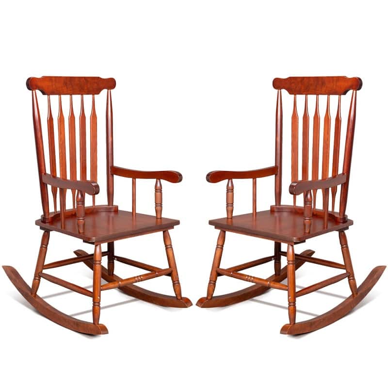 Single Solid Wood Patio Rocking Chair