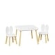 preview thumbnail 14 of 14, Kids Table and 2 Chairs Set,3 Pieces Rabbit Themed Toddler Table and Chair Set,Children Activity Play Table Set Solid Wood Legs