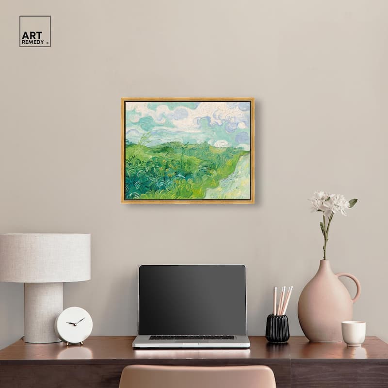 Green Wheat Fields Canvas by Art Remedy