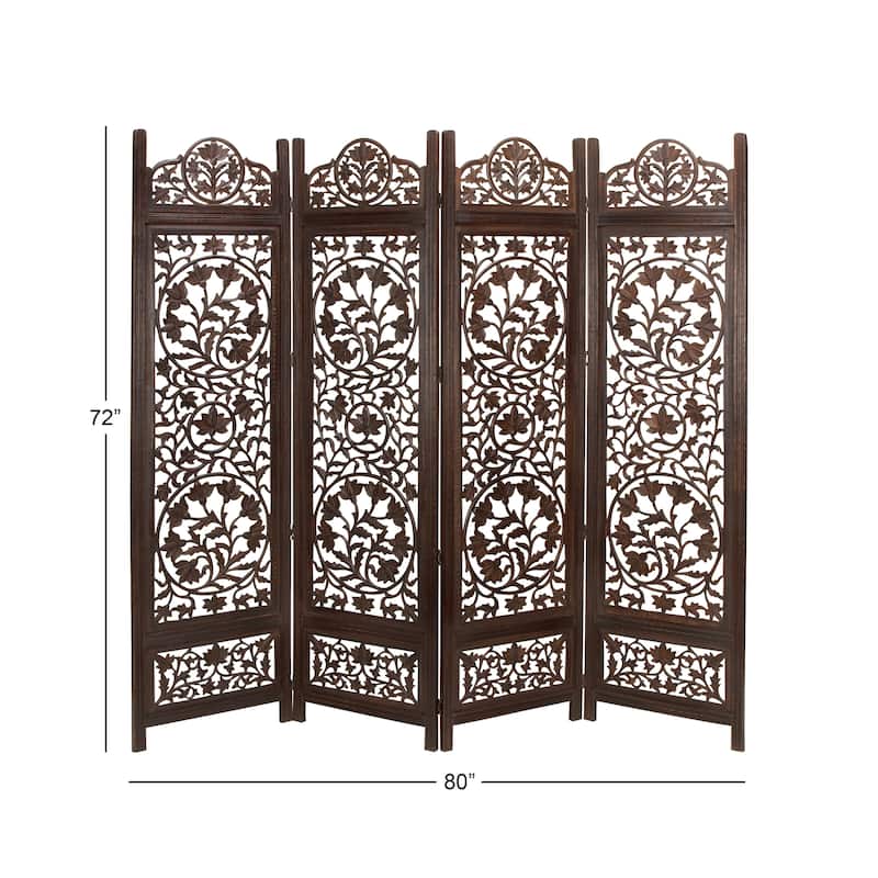 Brown MDF Traditional Room Divider Screen 72 x 80 x 1