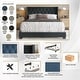 preview thumbnail 26 of 82, CraftPorch Glam Button Tufted Wingback Upholstered Bed