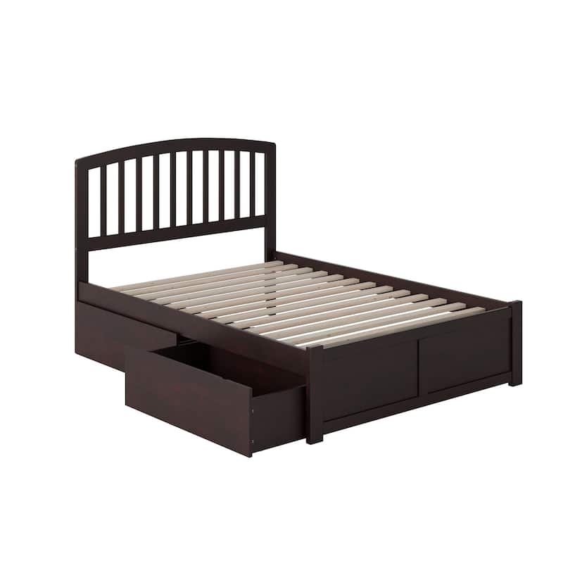 Richmond Full Platform Bed with Footboard and 2 Drawers in Espresso