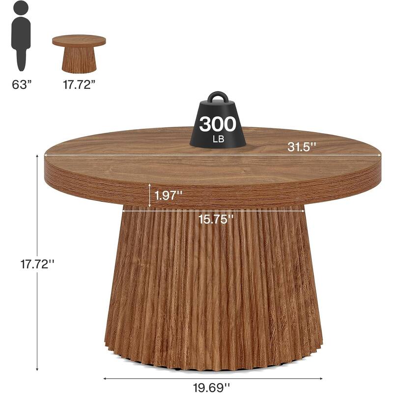 Round Coffee Table, 31.5" Modern Circle Center Table