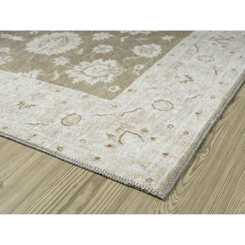 Legacy Petra Traditional Bordered Washable Area Rug