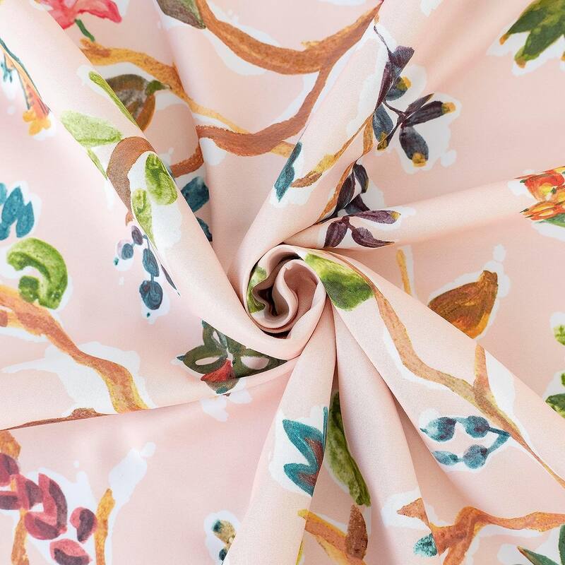 DriftAway Lauren Colorful Watercolor Tree Pattern Blackout Lined Grommet Window Curtain - 52" Width X 102" Length