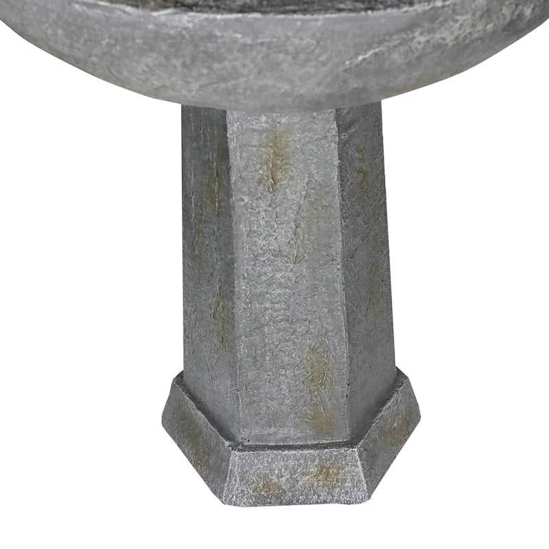 43.3-Inch Tall Outdoor 3-Tiered Pedestal Water Fountain and Birdbath