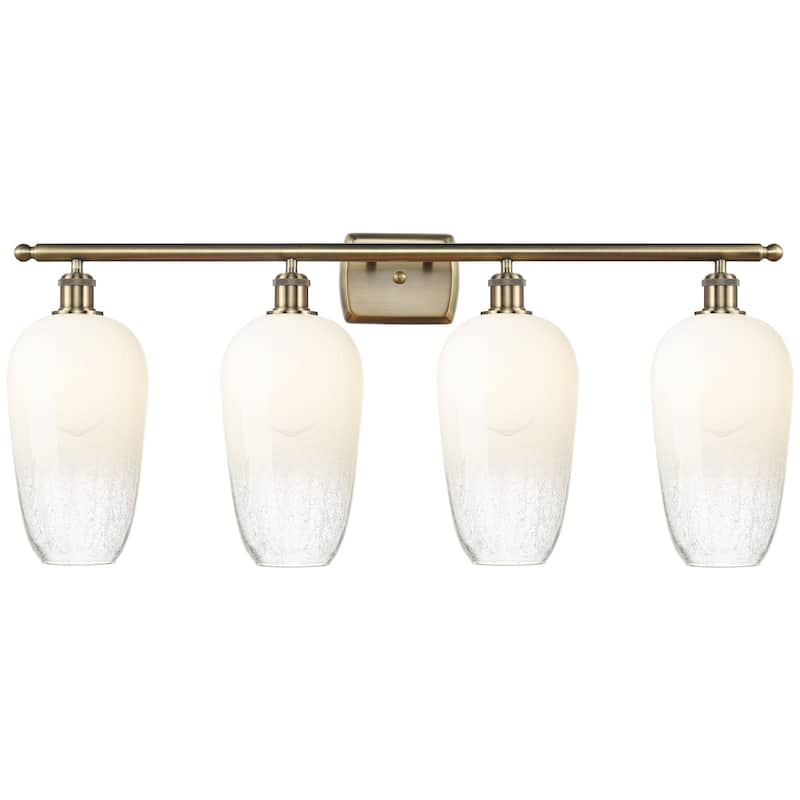 Innovations Lighting 516-4W-16-37 Brookhaven Flute Vanity Brookhaven - Antique Brass / Opal