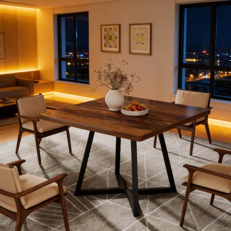 31.52" Vintage Square Wood Dining Table