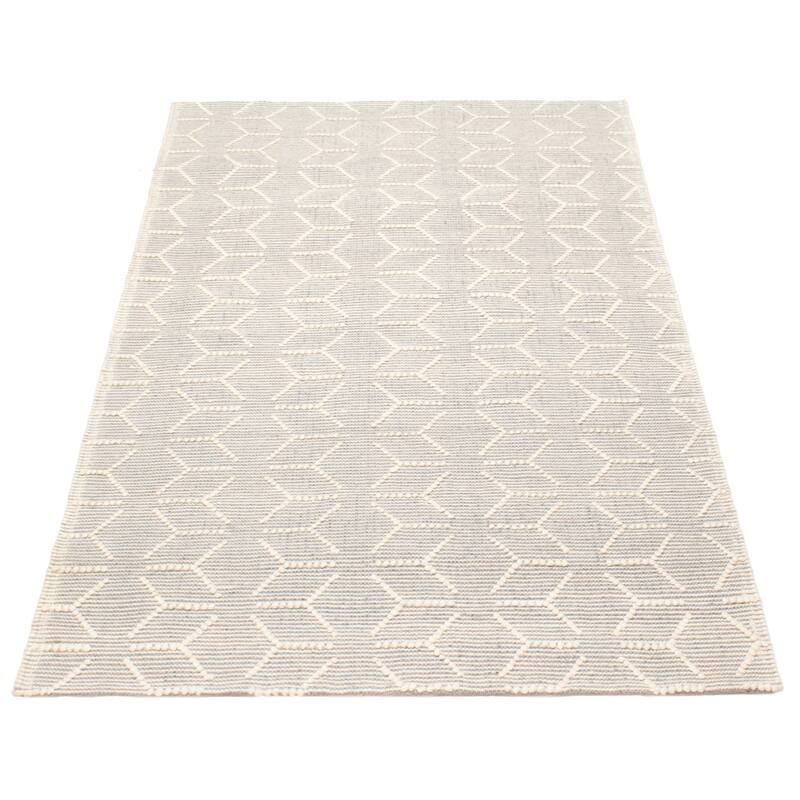 ECARPETGALLERY Braid weave Sienna Grey Wool Rug - 4'11 x 8'2