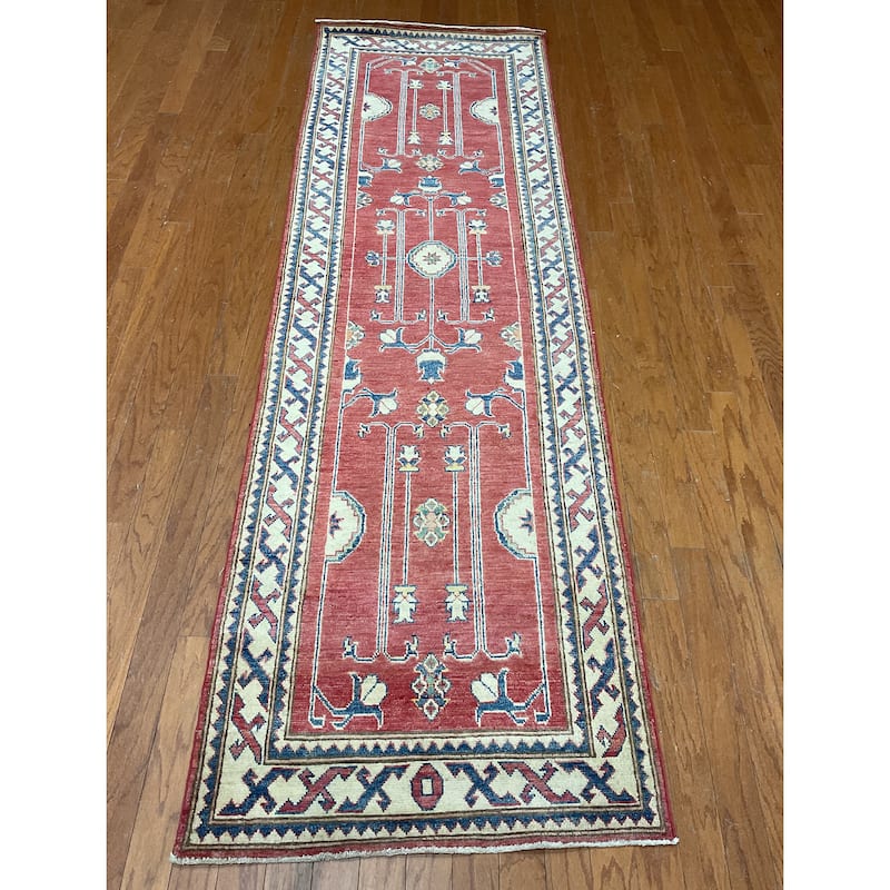 HERAT ORIENTAL Hand-knotted Kazak Wool Rug (2'10 x 9') - 2'10" x 9'