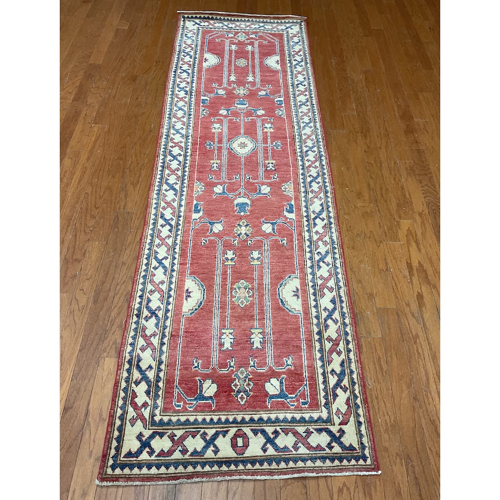 HERAT ORIENTAL Hand-knotted Kazak Wool Rug (2'10 x 9') - 2'10" x 9'