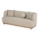 preview thumbnail 7 of 14, Furniture of America Solace Modern 3-Piece Light Brown Solid Wood Sofa Set with Accent Pillows