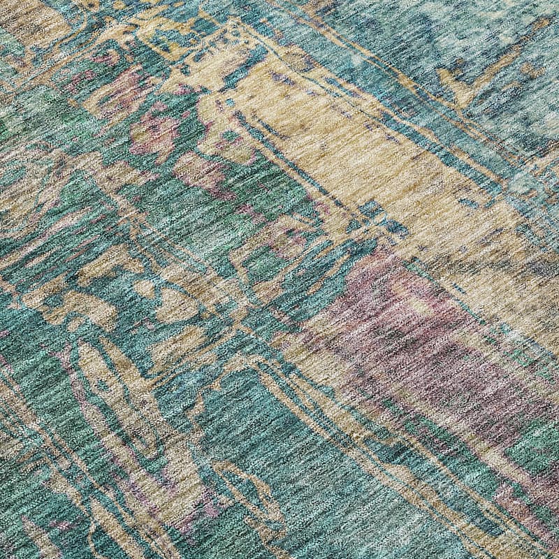 Machine Washable Indoor/ Outdoor Abstract Modern Chantille Rug
