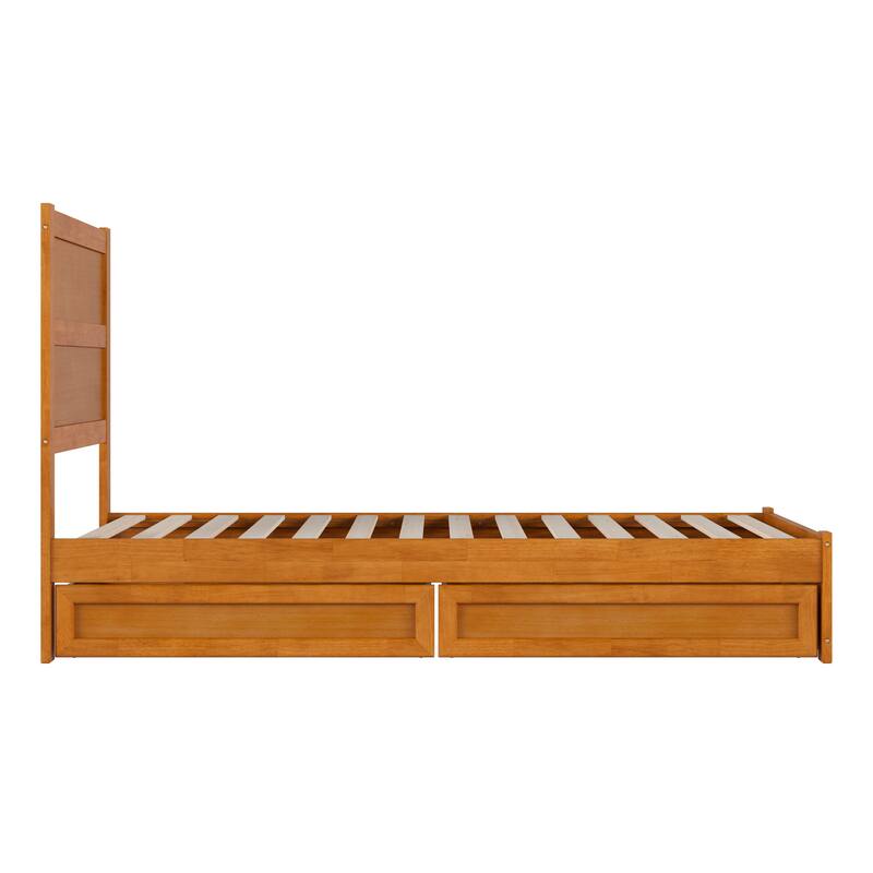 Aveline Wood Platform Bed with Matching Footboard & Storage Drawers