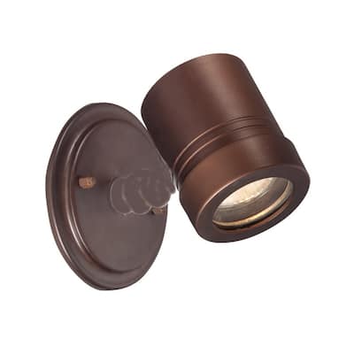 Antiqued Bronze Aluminum Outdoor Wall Spotlight with LED Hardwired - 5.25” x 4.25” x 5” (D x W x H)
