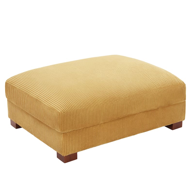 Rectangle Corduroy Ottoman for Living Room