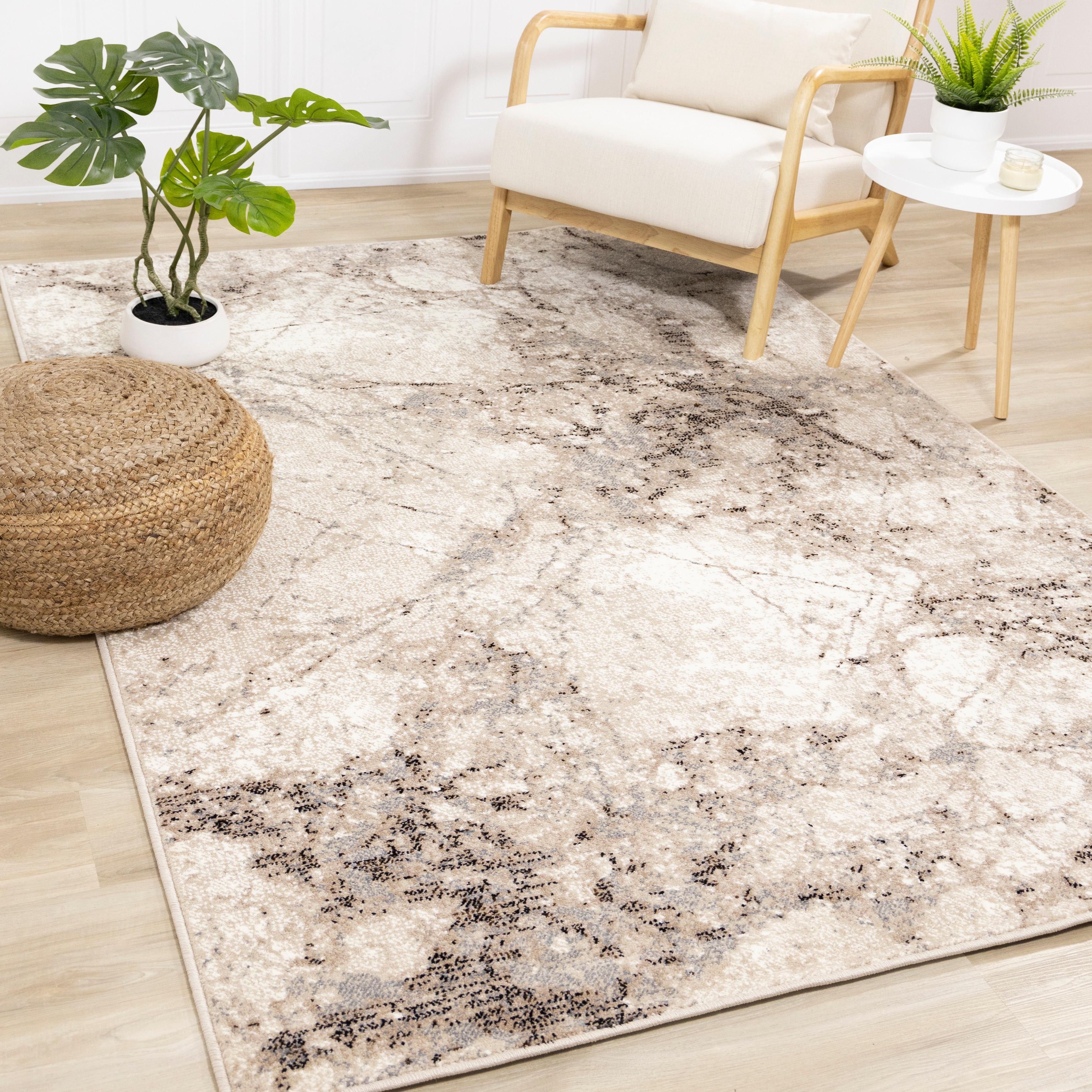 Covington Collection - Beige Marble Rug