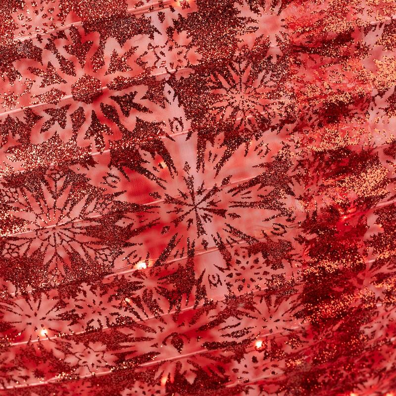 38" LED Twinkling Red Tinsel Ornament Outdoor Christmas Decoration