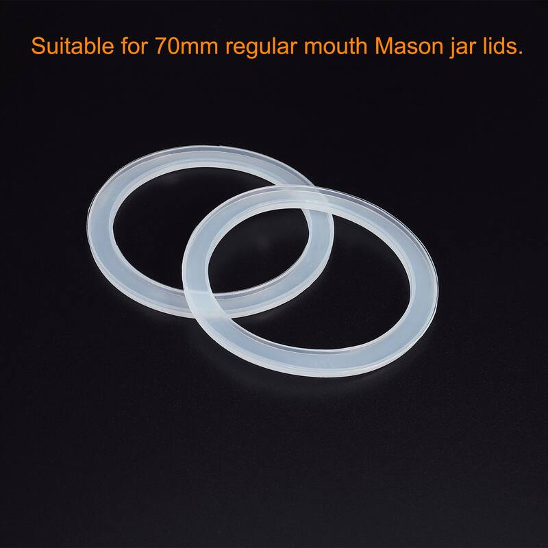 20Pcs 70mm Regular Mouth Silicone Sealing Rings for Mason Jar Lid - Translucent