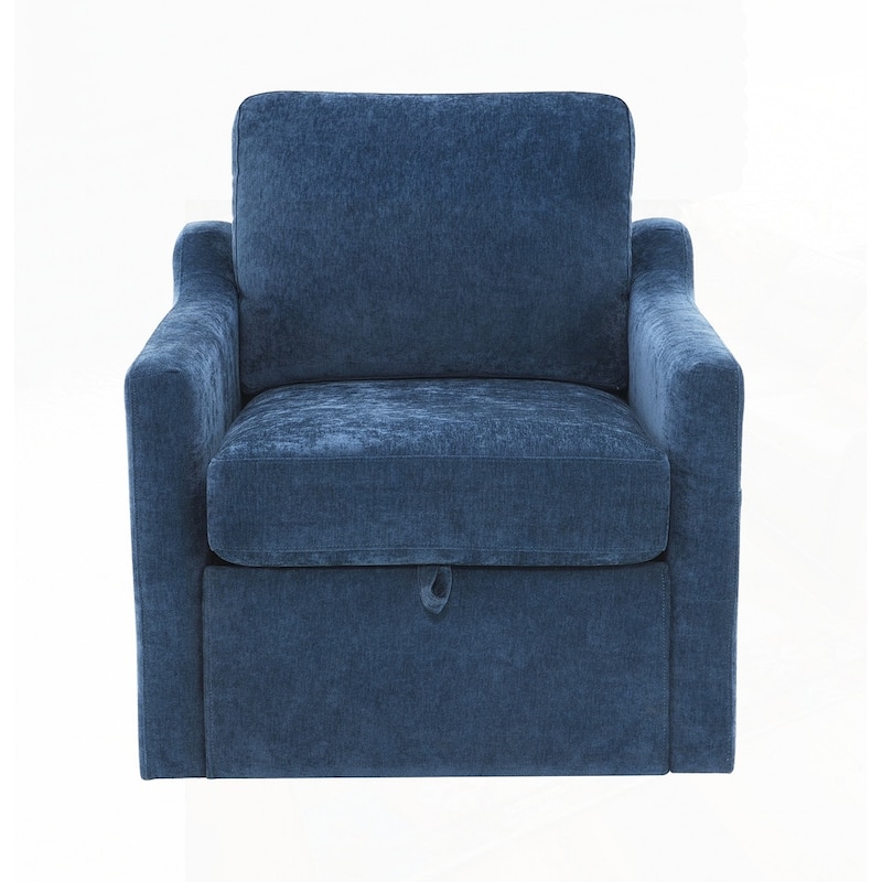 Swivel Arm Chair with Soft Chenille Fabric