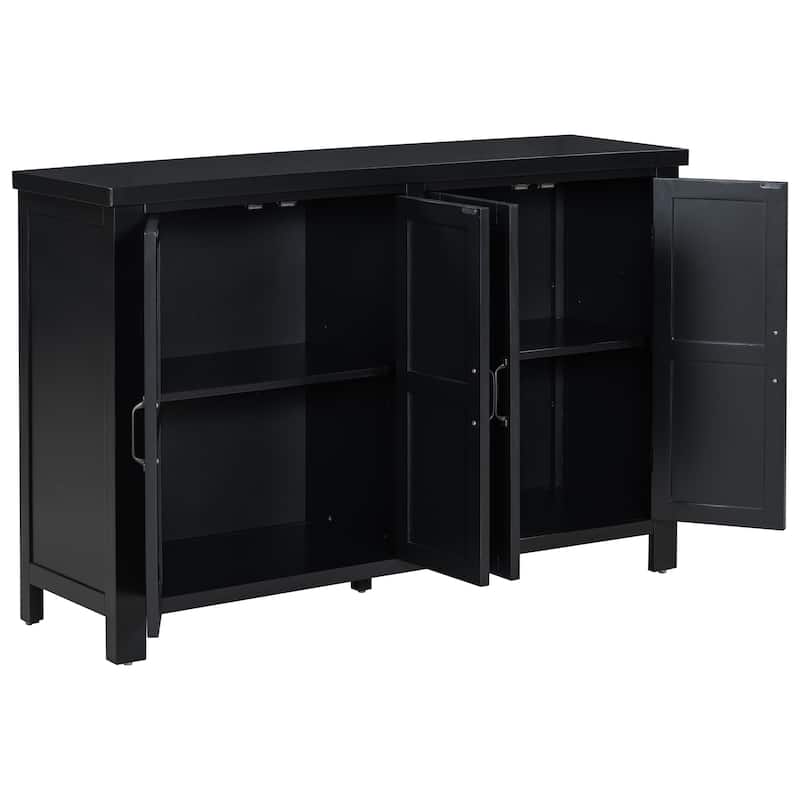 4-Door Storage Sideboard Pantry Cabinet with Adjustable Shelves, Console Cabinet Cupboard Accent Cabinet with Handles