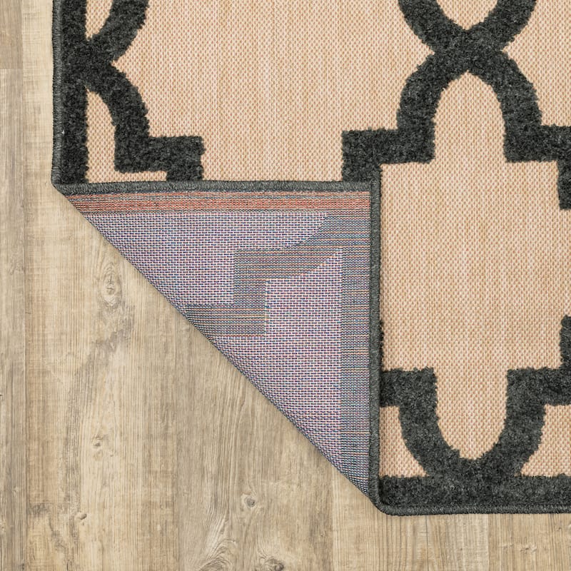 Style Haven Cara Mixed Pile Quatrafoil Lattice Indoor/ Outdoor Area Rug