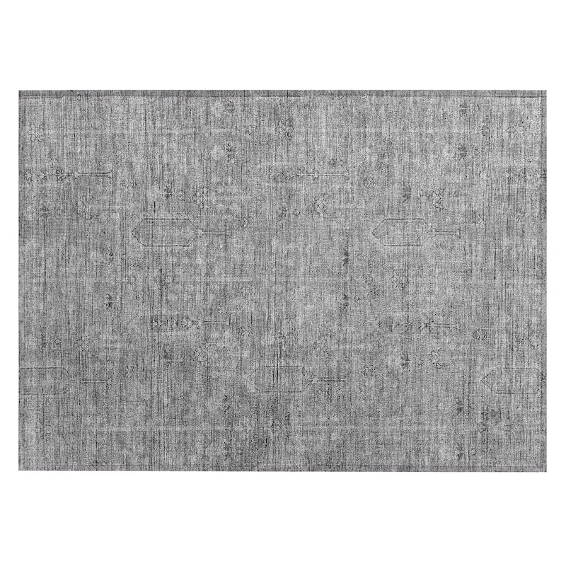 Machine Washable Indoor/ Outdoor Chantille Distressed Traditional Rug
