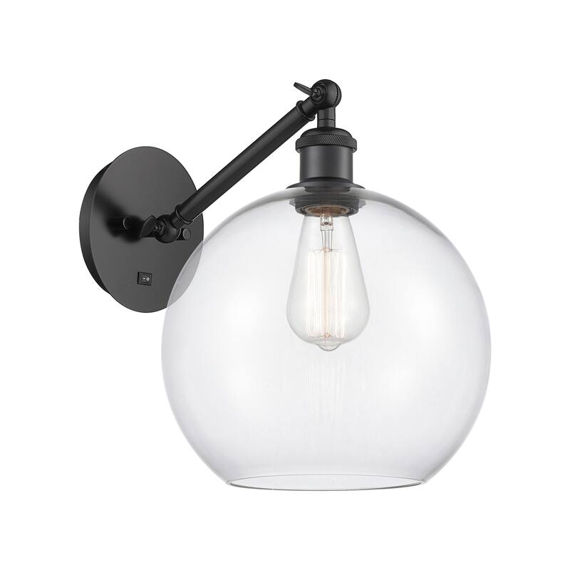Innovations Lighting Endless Possibilities Ballston - Athens - 1 Light 10" Adjustable Sconce - Arm Adjusts Up and Down - Clear/Matte Black
