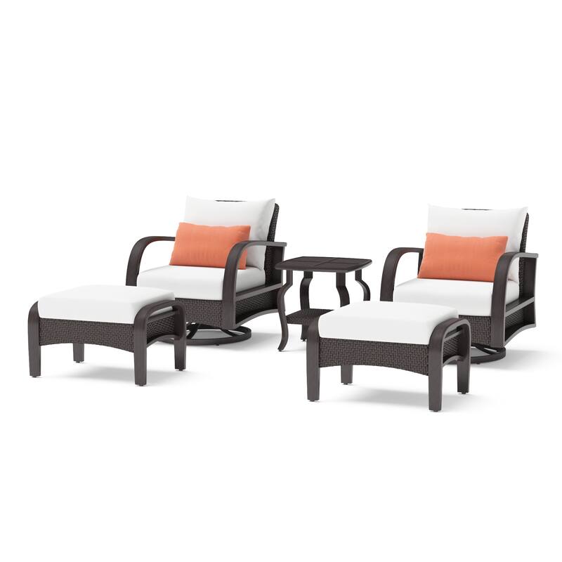 Barcelo 5 Piece Sunbrella Outdoor Patio Motion Club Chair & Ottoman Set