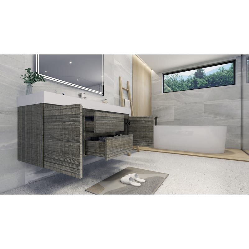 Baillie 60'' Wall-Mounted Vanity with Single Reinforced Acrylic Sink