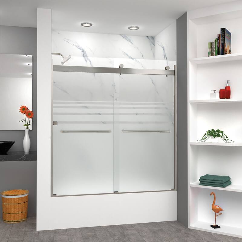 Transolid BRP606208F-T 62" High x 60" Wide Bypass Frameless Shower