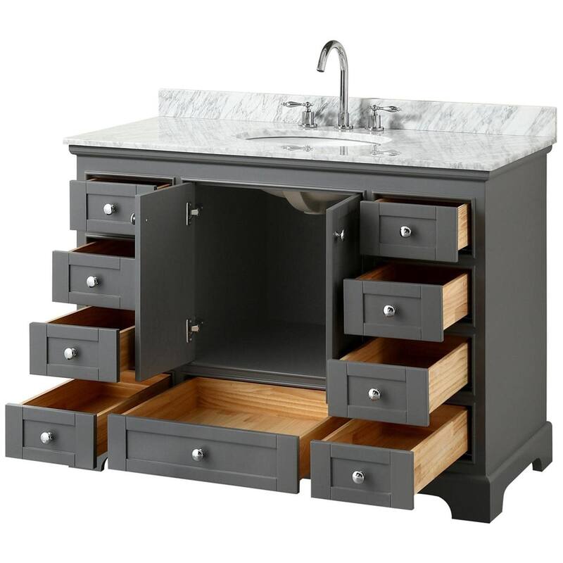 Wyndham Collection Deborah 48" Free Standing Single Vanity Set with