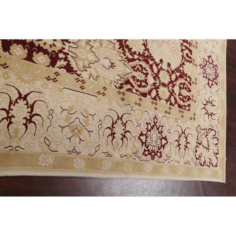 Vegetable Dye Floral Peshawar Oriental Area Rug Wool Hand-knotted - 9'0" x 11'10"