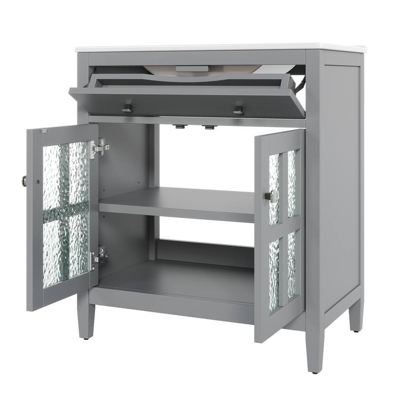 30" Bathroom Vanity with Ceramic Sink
