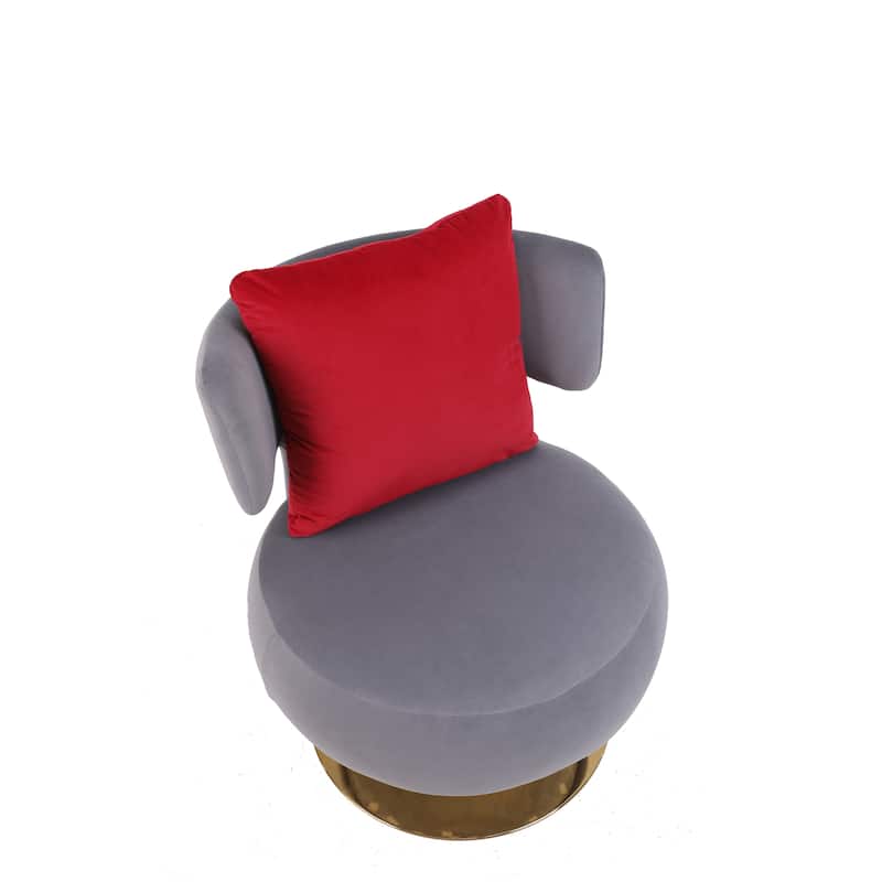 Fabric Swivel Round Barrel Chair