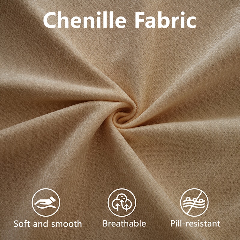 Chenille L-Shaped Sofa with Storage, 3-Seater Couch with Ottoman, Cylindrical Backrests & Armrests, Modern Modular Sofa