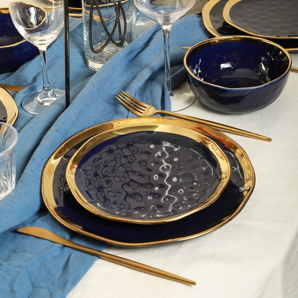 Stone Lain Porcelain Gold Halo Dinnerware Set - Bed Bath & Beyond