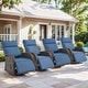 preview thumbnail 1 of 82, Pocassy Reclining Patio Chair with Adjustable Backrest 4 Swivel Chairs - Blue Cushion