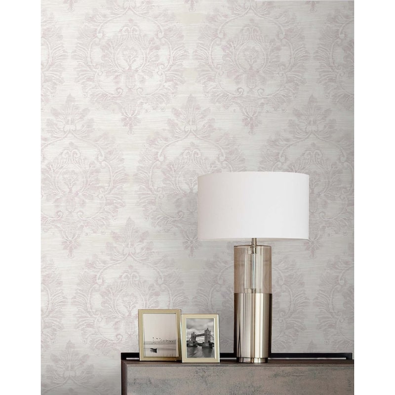 Seabrook Designs Erasmo Damask Unpasted Wallpaper