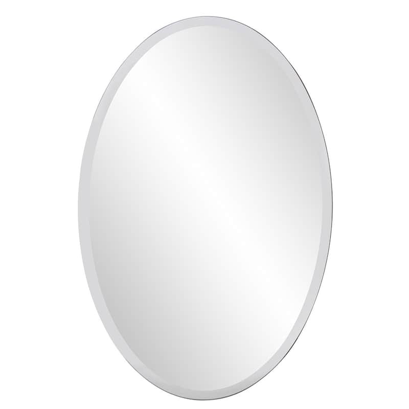 Oval Shaped Frameless Mirror Black On Sale Bed Bath & Beyond 39501142
