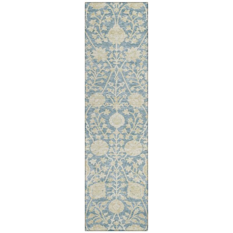 Machine Washable Indoor/ Outdoor Traditional Kashan Chantille Rug