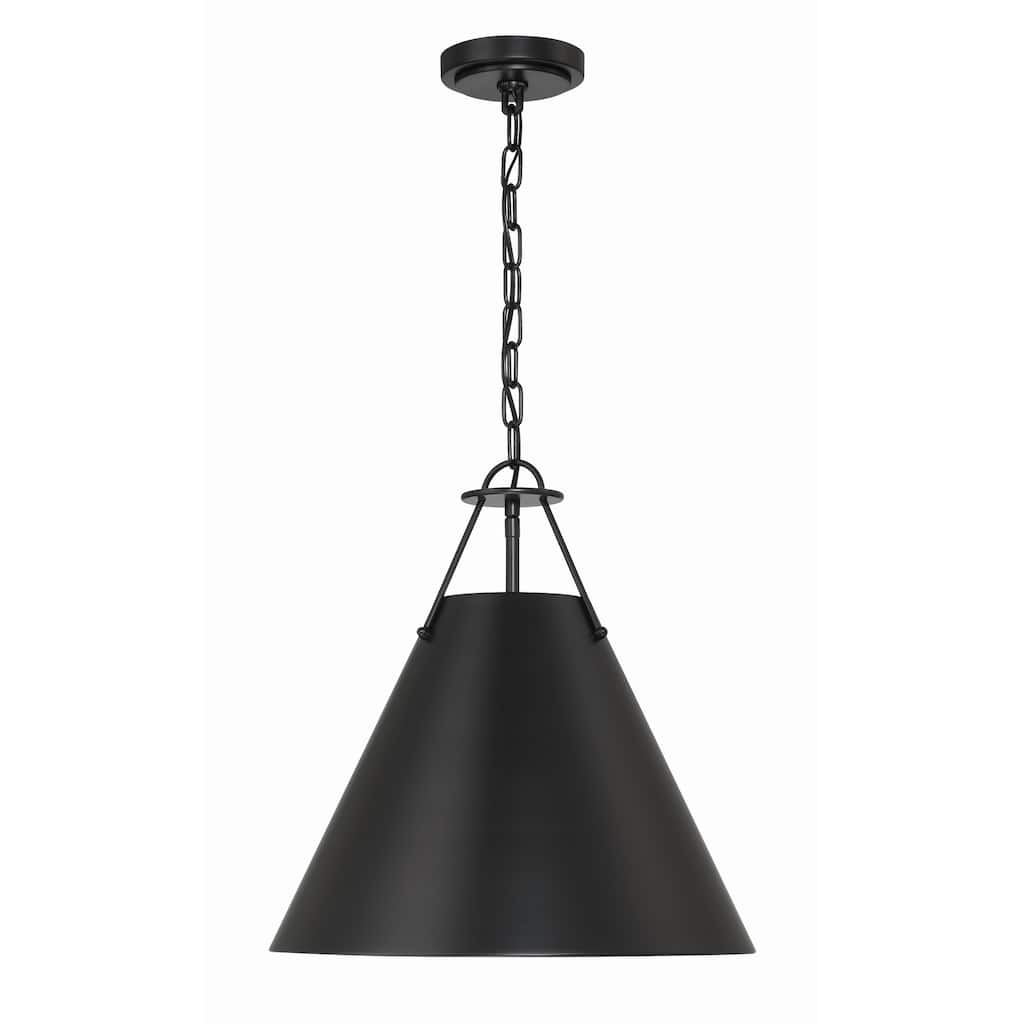 Xavier 3 Light Matte Black Pendant - 16"W x 16.5"H x 16"D