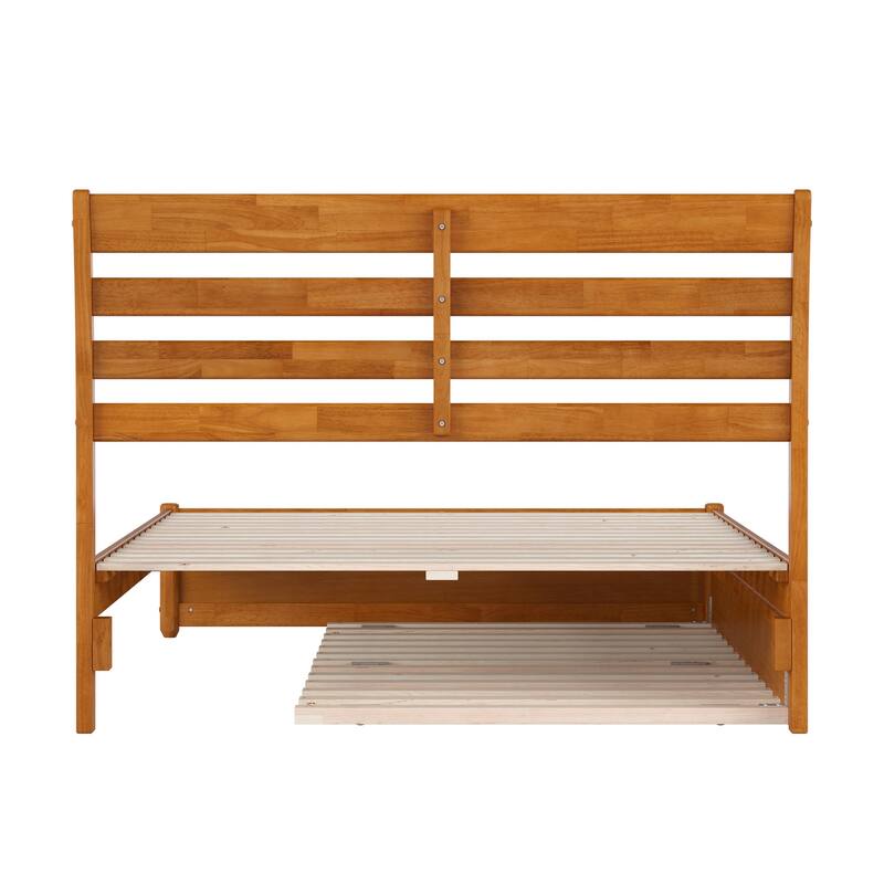 Emelie Platform Bed with Panel Footboard and Twin Trundle