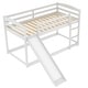 preview thumbnail 10 of 31, Modern Twin Over Twin Rugged Wooden Frame Bunk Bed With Convertible Slide And Ladder