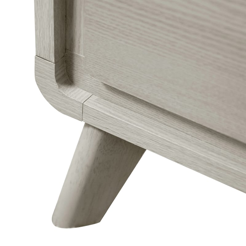 Furniture of America Thaila Modern 2-Piece Grey Wood Upholstered Panel Bedroom Set with LED on Headboard