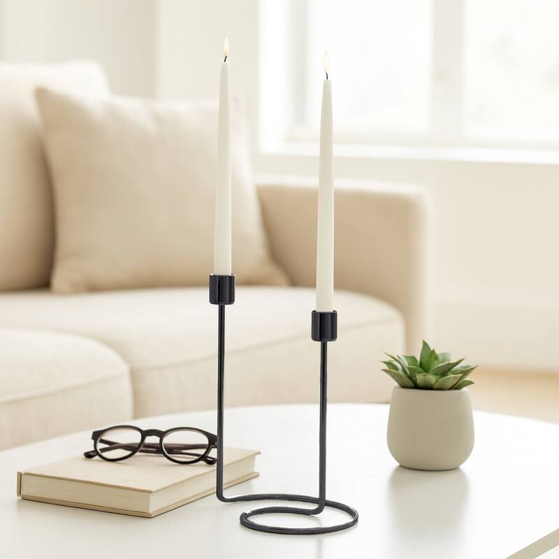 Decorative Sculptural Wire Double Taper Candle Holder