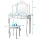 preview thumbnail 3 of 5, Kids Vanity Table and Stool Set Princess Makeup Dressing Table